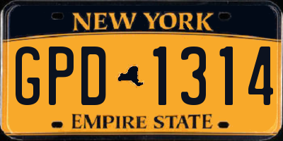 NY license plate GPD1314