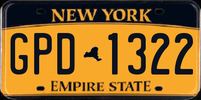 NY license plate GPD1322