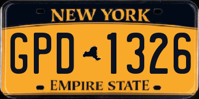 NY license plate GPD1326