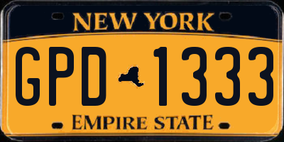 NY license plate GPD1333