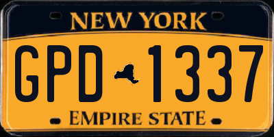 NY license plate GPD1337
