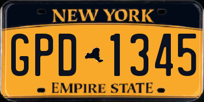 NY license plate GPD1345