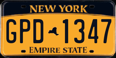 NY license plate GPD1347