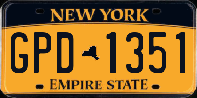 NY license plate GPD1351
