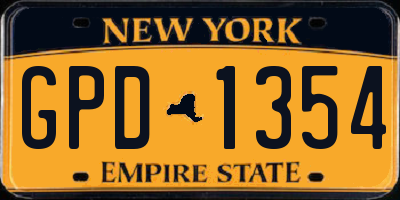 NY license plate GPD1354