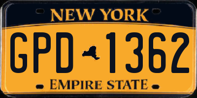 NY license plate GPD1362