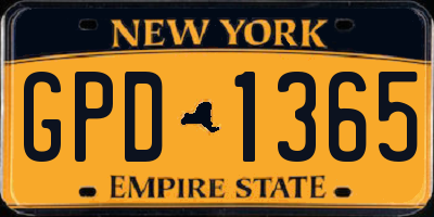 NY license plate GPD1365