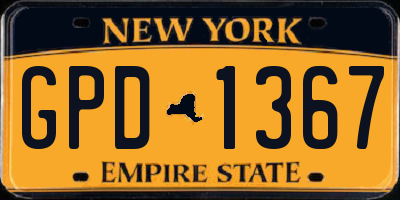 NY license plate GPD1367