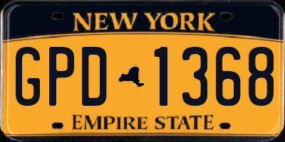 NY license plate GPD1368