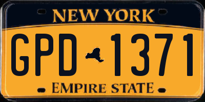 NY license plate GPD1371