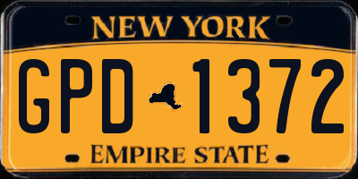 NY license plate GPD1372