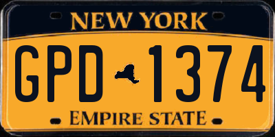 NY license plate GPD1374
