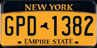 NY license plate GPD1382
