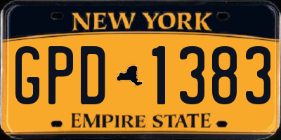 NY license plate GPD1383