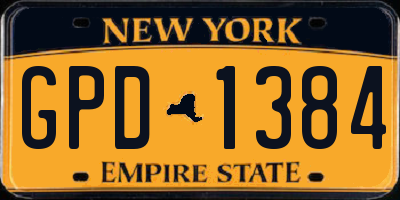 NY license plate GPD1384