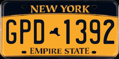 NY license plate GPD1392