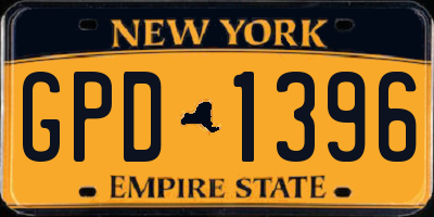 NY license plate GPD1396