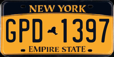 NY license plate GPD1397
