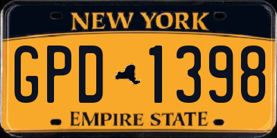 NY license plate GPD1398