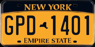 NY license plate GPD1401