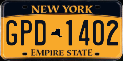 NY license plate GPD1402