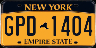 NY license plate GPD1404