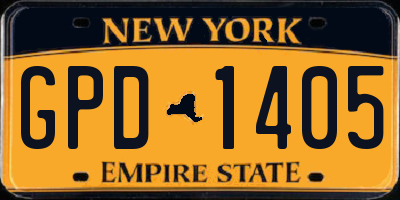 NY license plate GPD1405