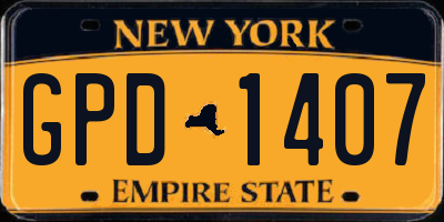 NY license plate GPD1407
