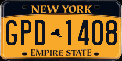 NY license plate GPD1408