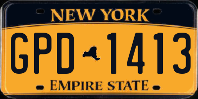 NY license plate GPD1413