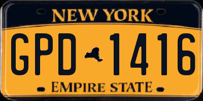 NY license plate GPD1416