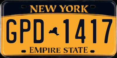 NY license plate GPD1417
