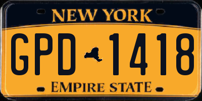 NY license plate GPD1418
