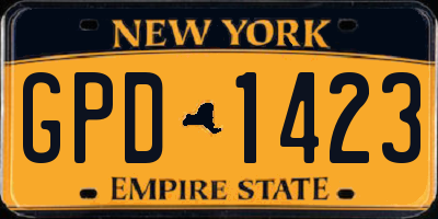 NY license plate GPD1423
