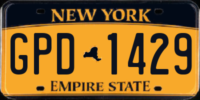 NY license plate GPD1429