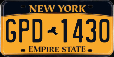NY license plate GPD1430