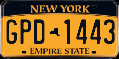 NY license plate GPD1443