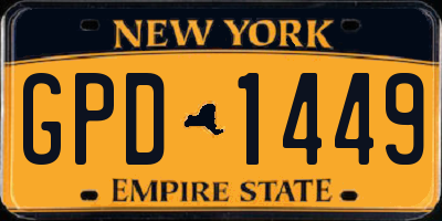 NY license plate GPD1449