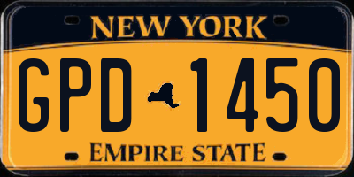 NY license plate GPD1450