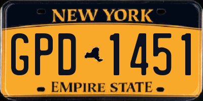 NY license plate GPD1451