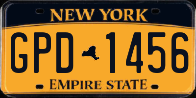 NY license plate GPD1456