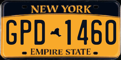 NY license plate GPD1460