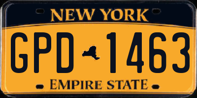 NY license plate GPD1463