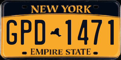 NY license plate GPD1471