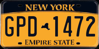 NY license plate GPD1472