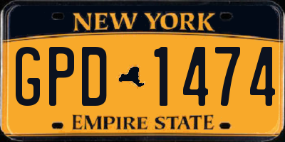 NY license plate GPD1474