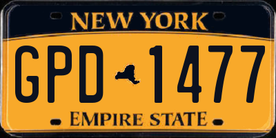 NY license plate GPD1477