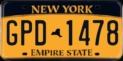 NY license plate GPD1478