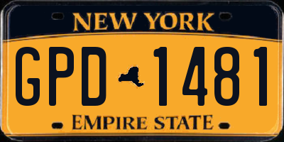 NY license plate GPD1481