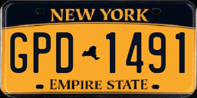 NY license plate GPD1491